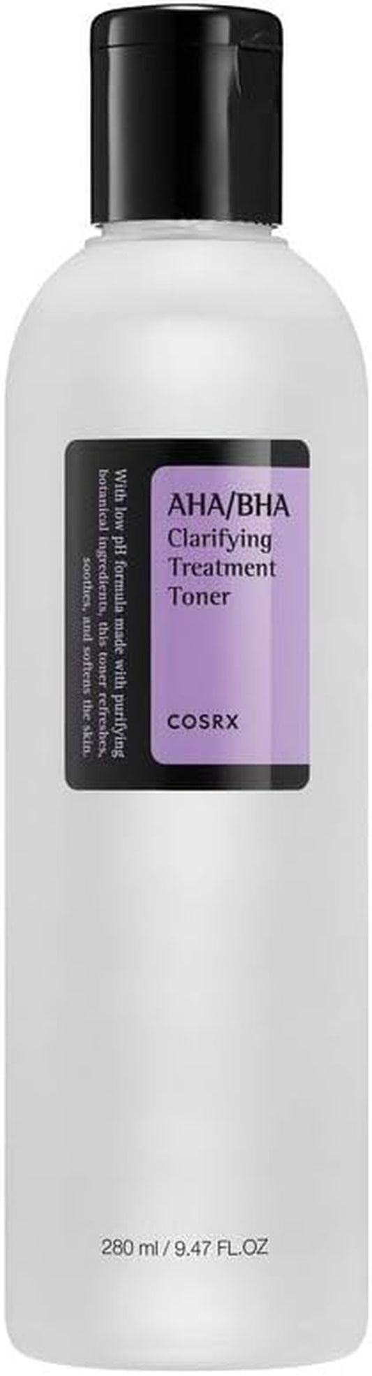AHA/BHA Treatment Toner, Facial Exfoliating Spray for Whiteheads, Pores, and Uneven Skin, 9.46 Fl.Oz/ 280Ml, Not Tested on Animals, No Parabens, No Sulfates, Korean Skin Care